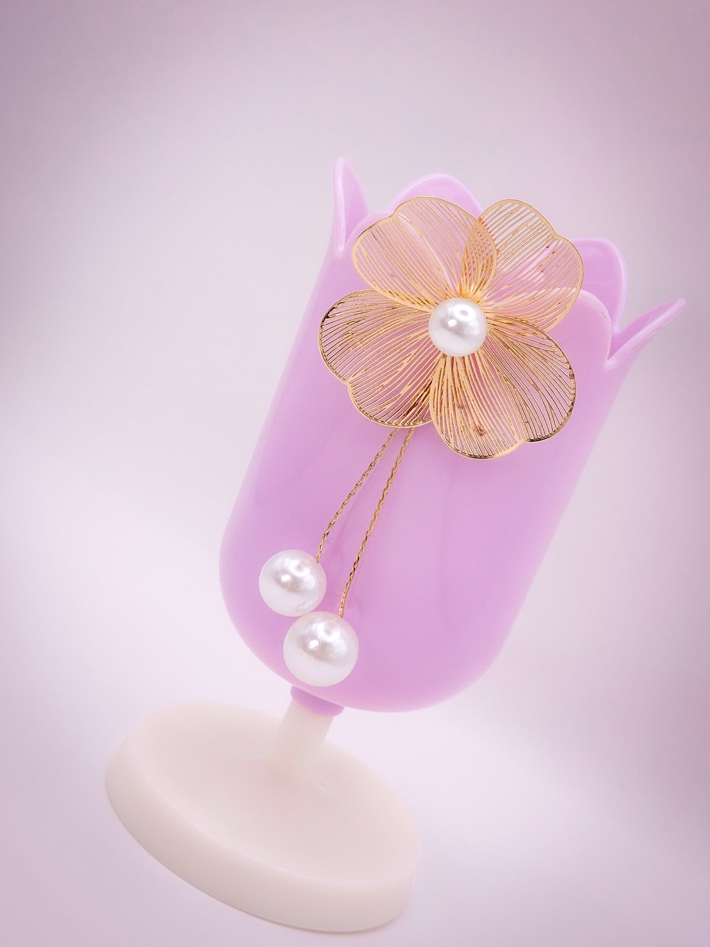 Pearl Flower Tassel Drop Earrings