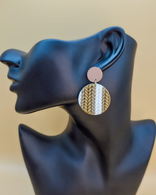 Wheat Pattern Polymer Clay Dangles