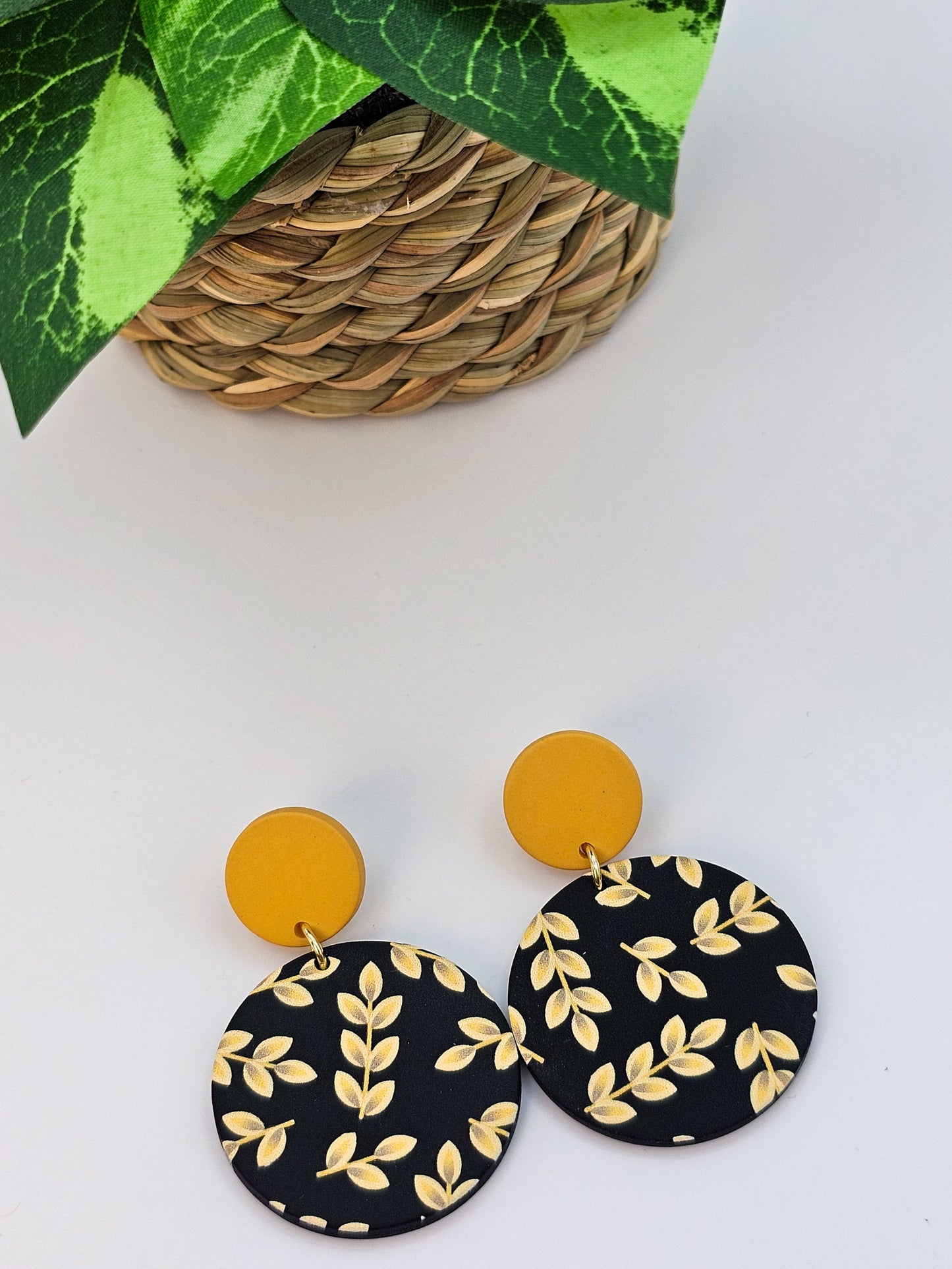 Leaf-Pattern Polymer Clay Dangles