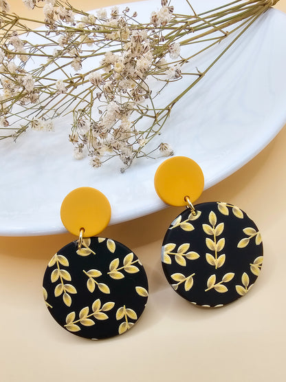 Leaf-Pattern Polymer Clay Dangles