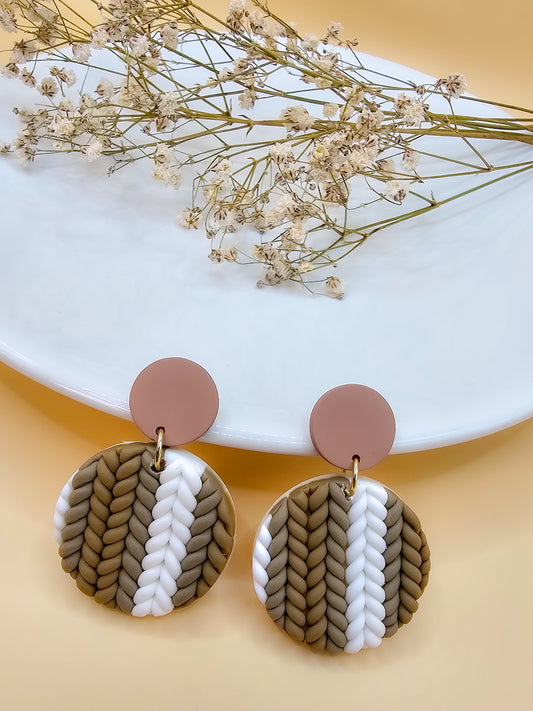 Wheat Pattern Polymer Clay Dangles