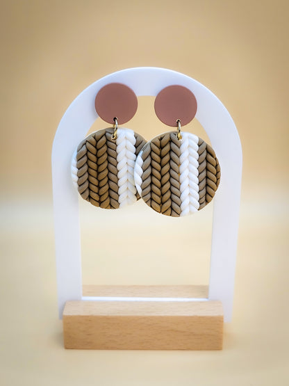 Wheat Pattern Polymer Clay Dangles
