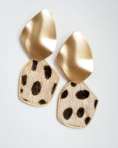 Golden Leopard Matte Print Dangles