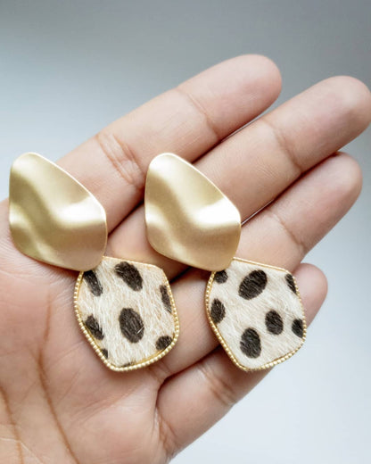 Golden Leopard Matte Print Dangles