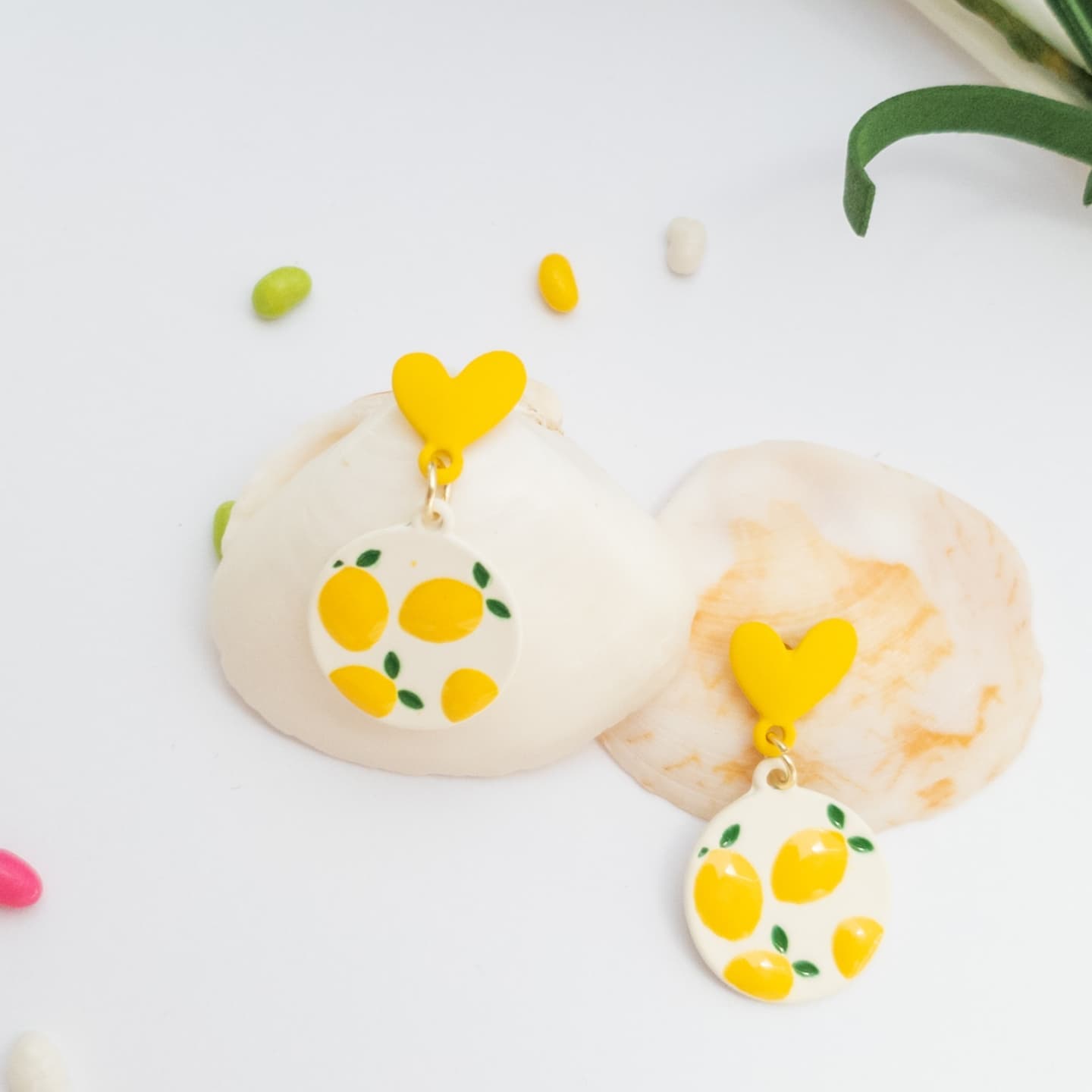 Spring Yellow Lemon Drop Earrings