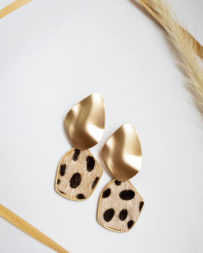 Golden Leopard Matte Print Dangles