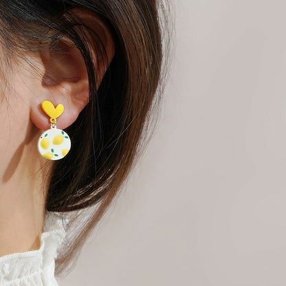 Spring Yellow Lemon Drop Earrings