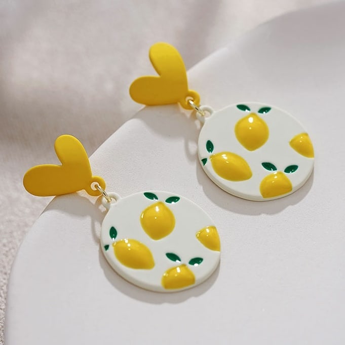 Spring Yellow Lemon Drop Earrings