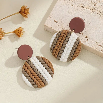 Wheat Pattern Polymer Clay Dangles