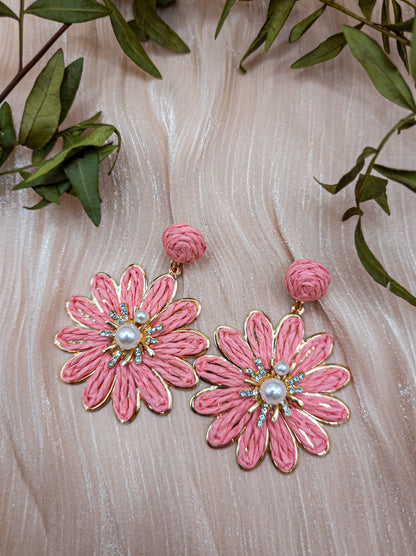 Bohemian Beach Floral Drop Earrings