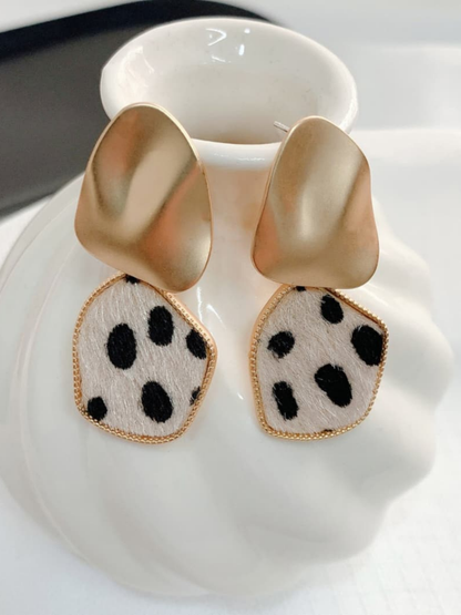 Golden Leopard Matte Print Dangles
