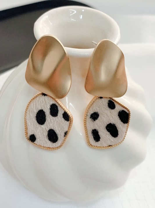Golden Leopard Matte Print Dangles