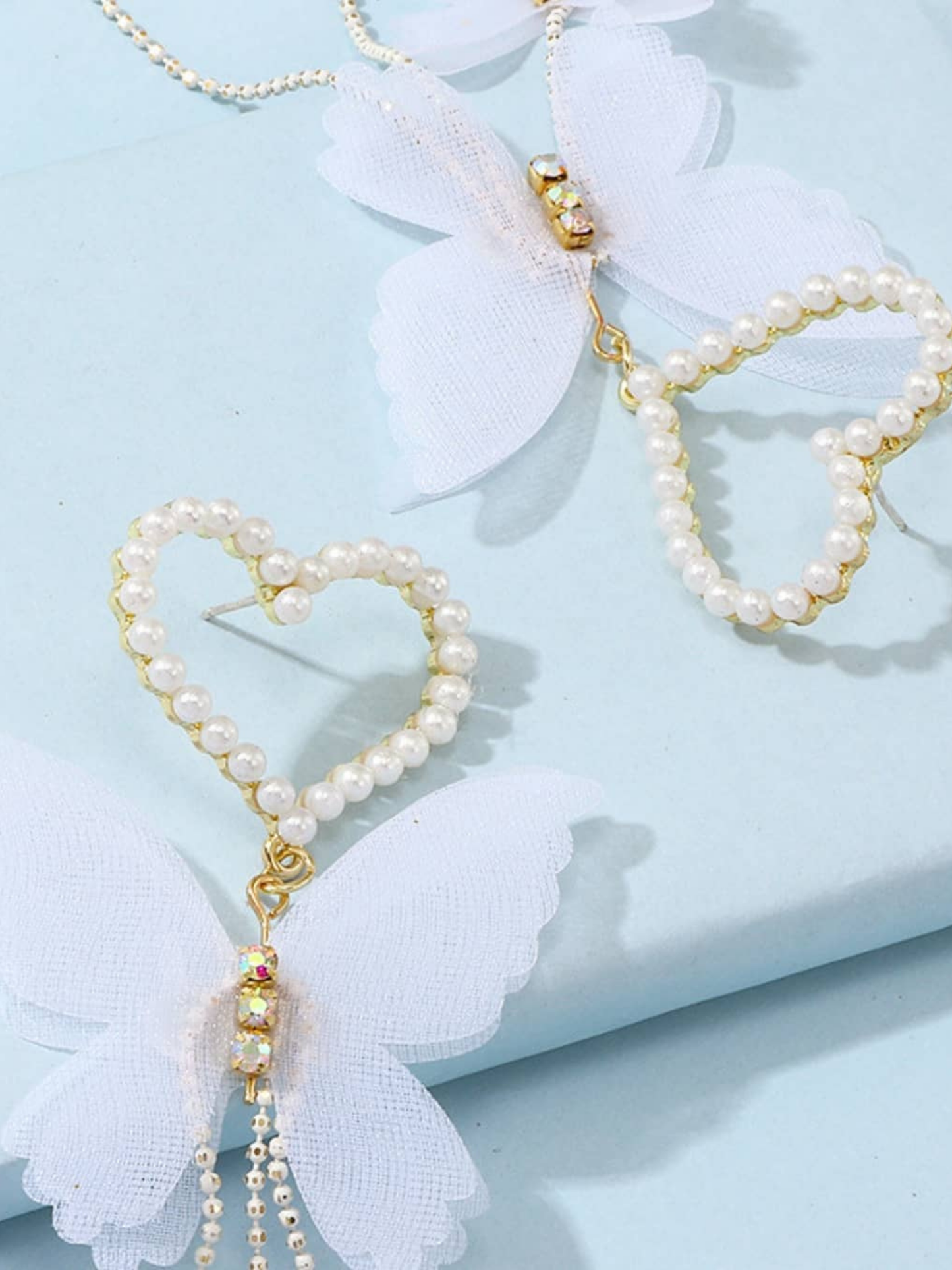 Butterfly Heart-shaped Long Tassels