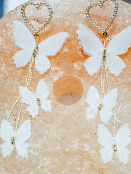 Butterfly Heart-shaped Long Tassels
