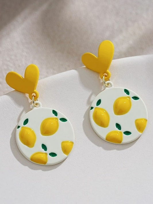 Spring Yellow Lemon Drop Earrings